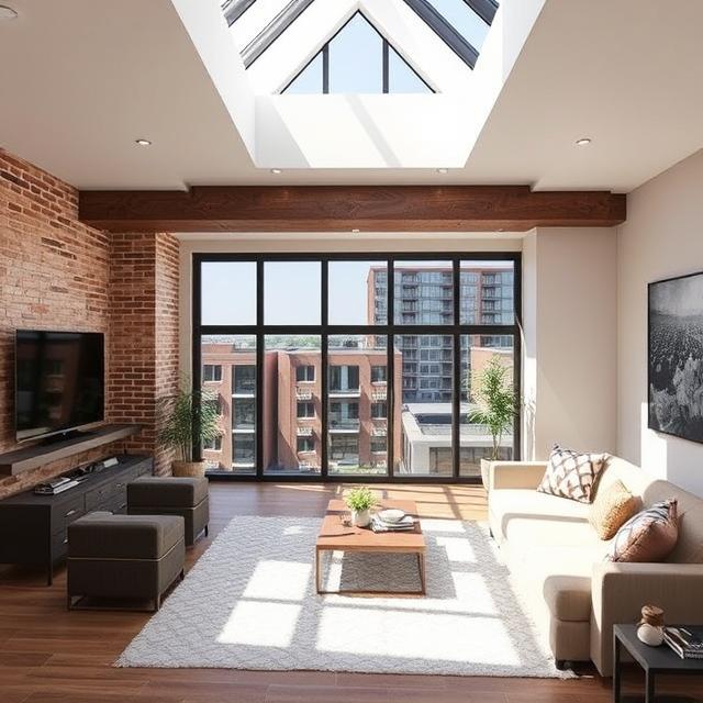 Spacious daylight studio with large windows